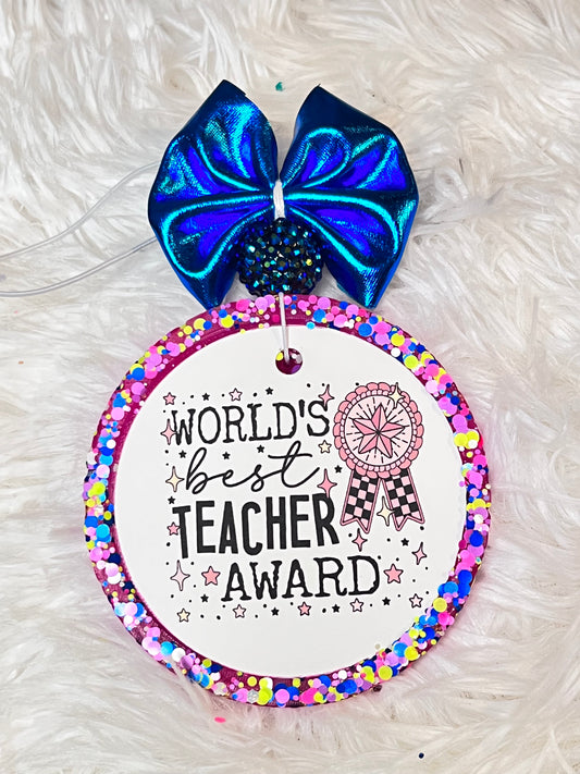 Worlds Best Teacher Award Car Freshener