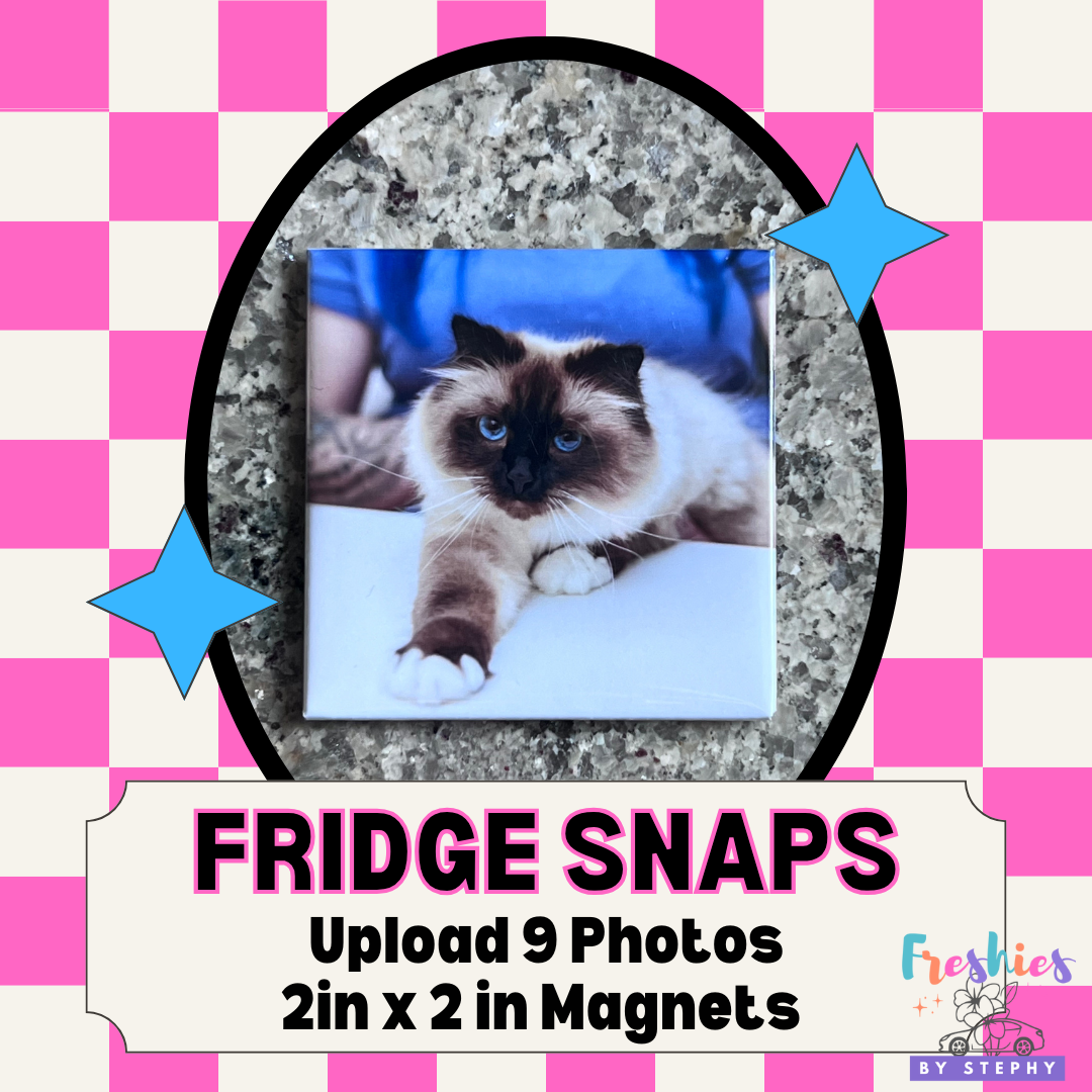 Fridge Snaps - Set of 9 2inch Photo Magnets
