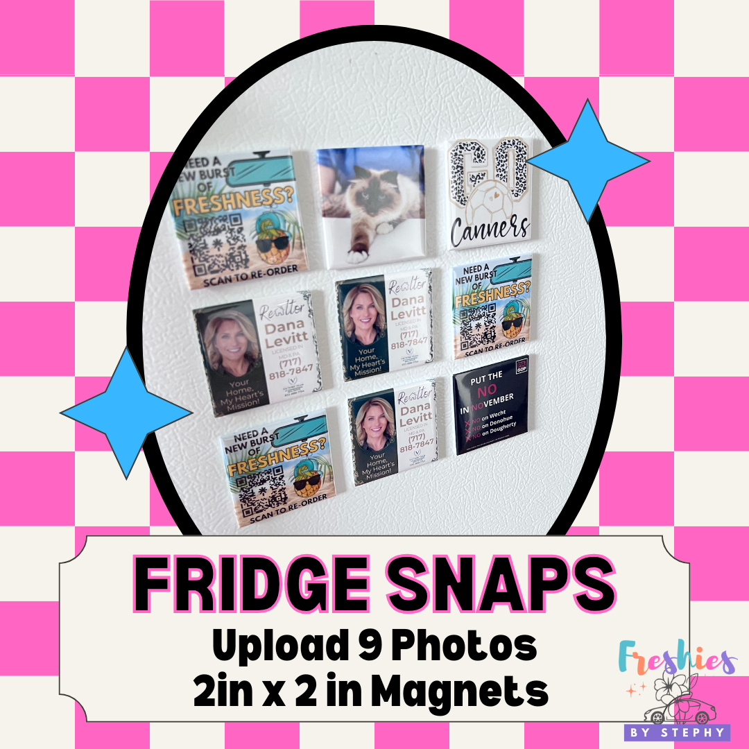Fridge Snaps - Set of 9 2inch Photo Magnets