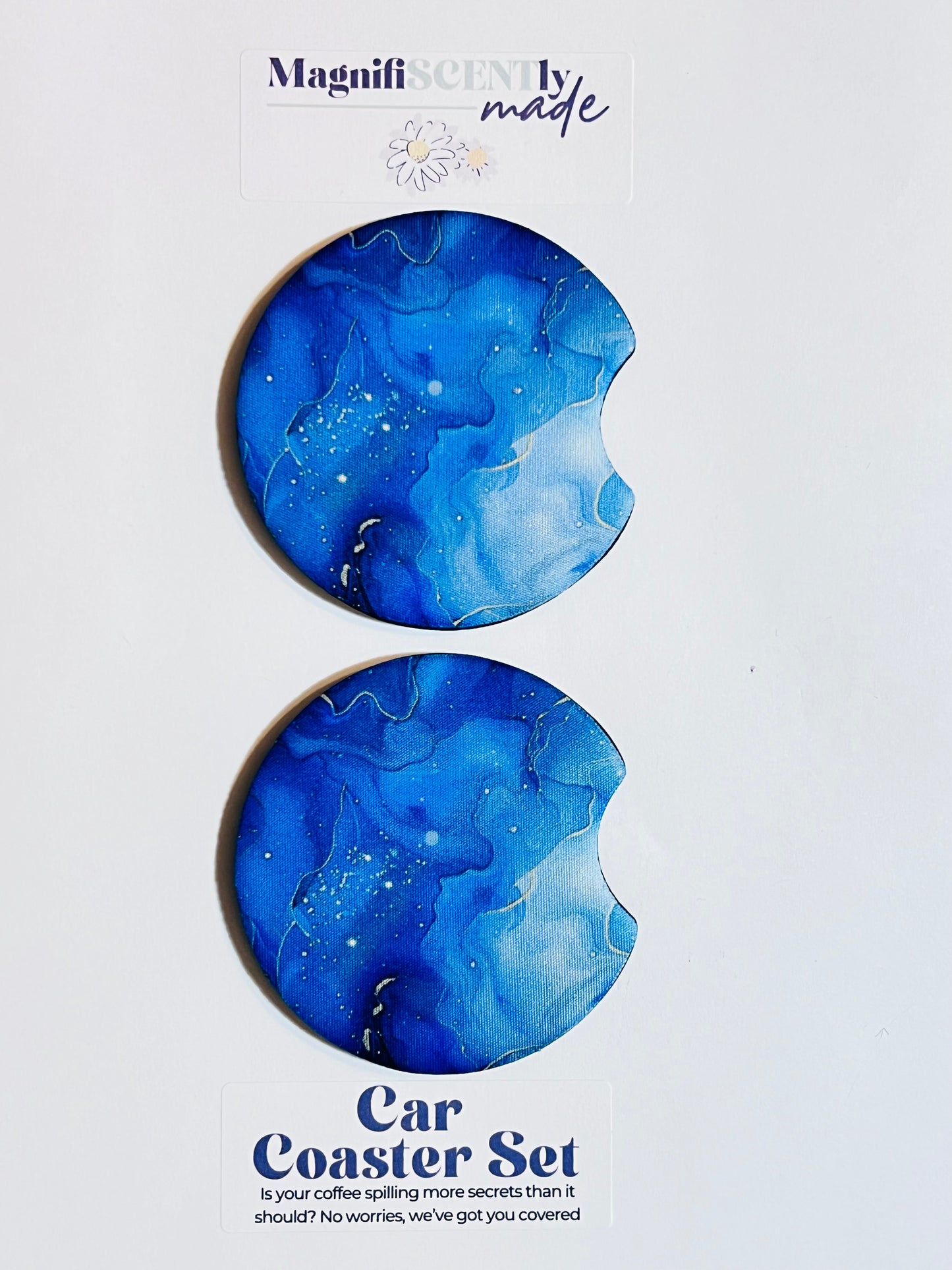 Blue Marble Coaster Set