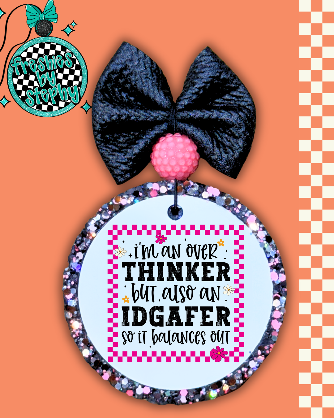 Overthinker but Also an IDGAFer Freshie – Sarcastic Car Air Freshener