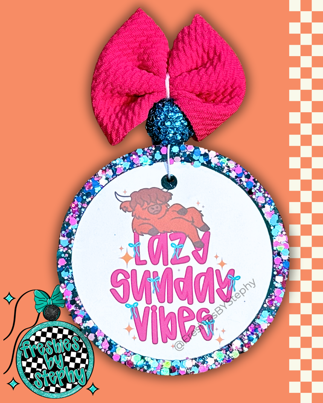 Lazy Sunday Vibes Highland Cow Freshie