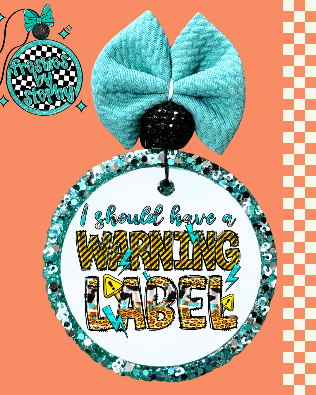 I Should Have A Warning Label Funny Car Freshie – Sarcastic Car Air Freshener