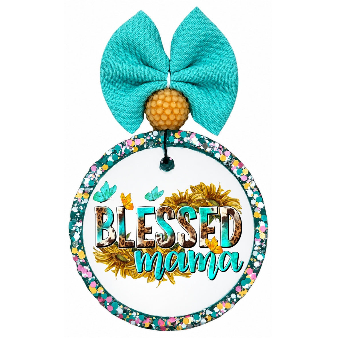 Blessed Mama sunflower faith-inspired design.