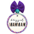 Blessed MawMaw black and leopard print typography design.