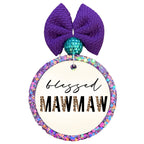 Blessed MawMaw black and leopard print typography design.