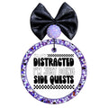 I'm not distracted I'm just doing side quests black and white checkered quote design.