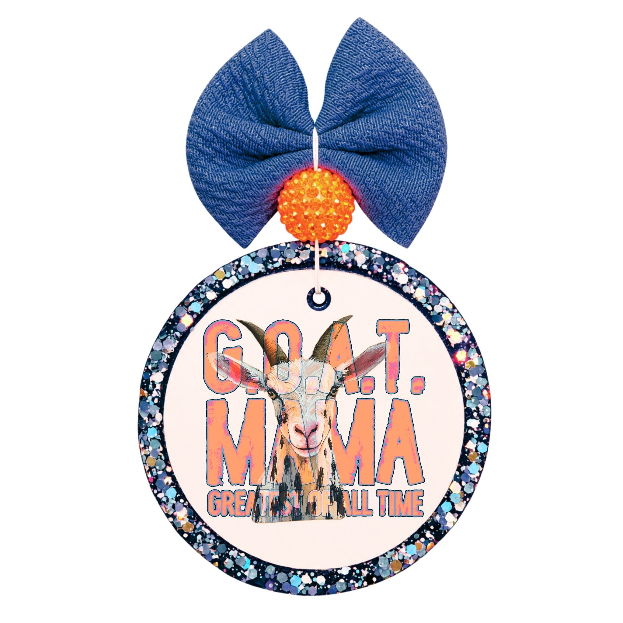 GOAT Mama greatest of all time design with a goat illustration and bold coral lettering.