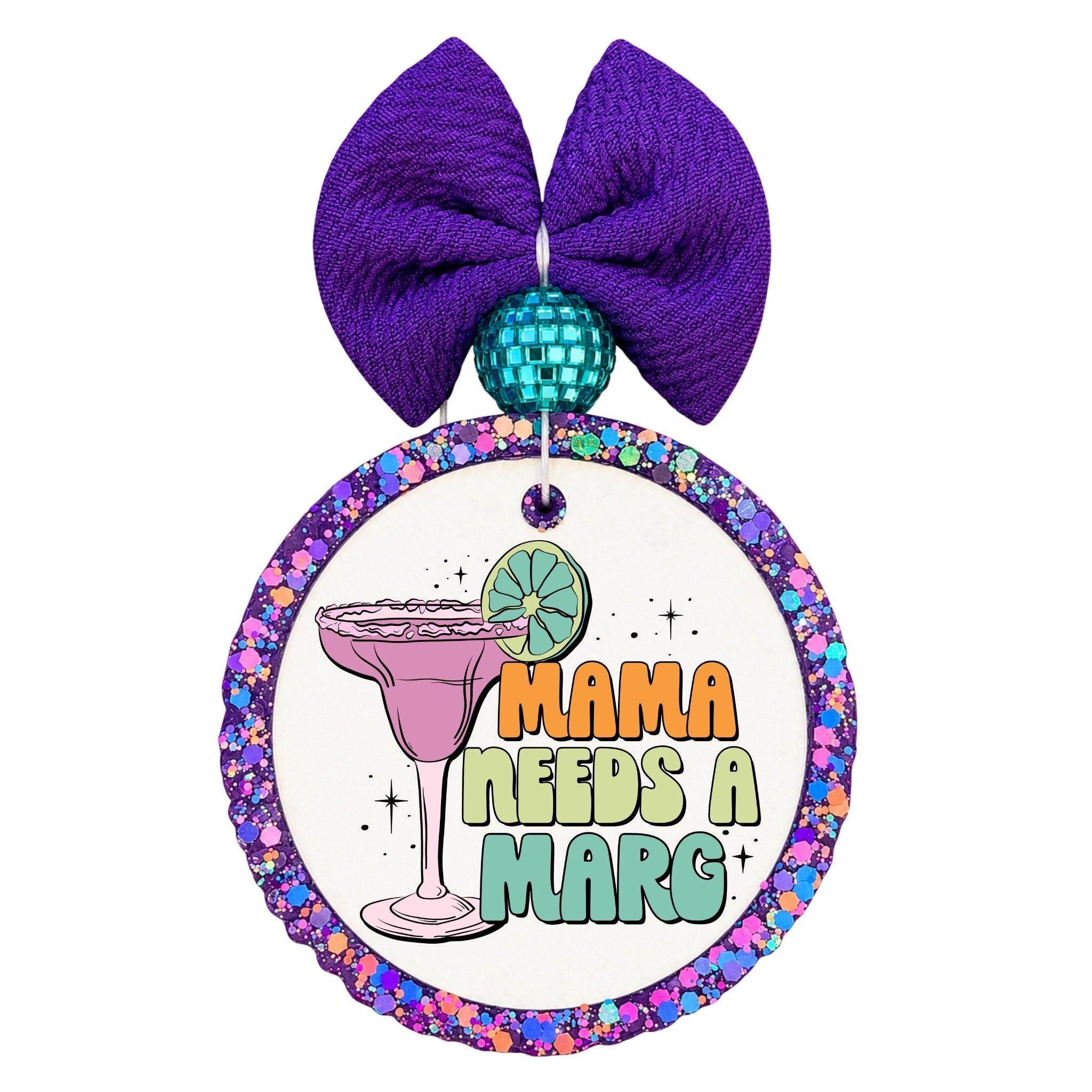 Mama Needs a Marg retro margarita glass graphic.