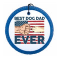 Best Dog Dad Ever design with an American flag, fist and dog paw.