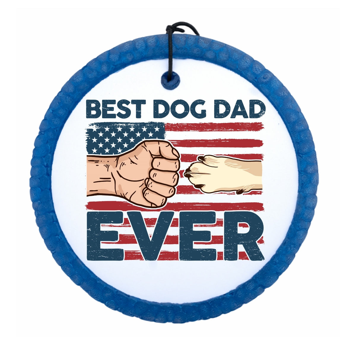 Best Dog Dad Ever design with an American flag, fist and dog paw.