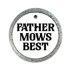 Father Mows Best bold black typography design.