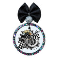 Moody Bitch black and white sunflower and checkerboard design.