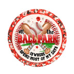 At the Ballpark Is Where I Spend Most of My Days baseball design with crossed bats and ball.