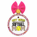 Hot Mess Always Stressed Softball Mom design with yellow softball and checkered lettering.