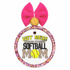 Hot Mess Always Stressed Softball Mom design with yellow softball and checkered lettering.