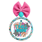 T-Ball Nana colorful design with baseballs, bows, lightning bolt and checkered stars.