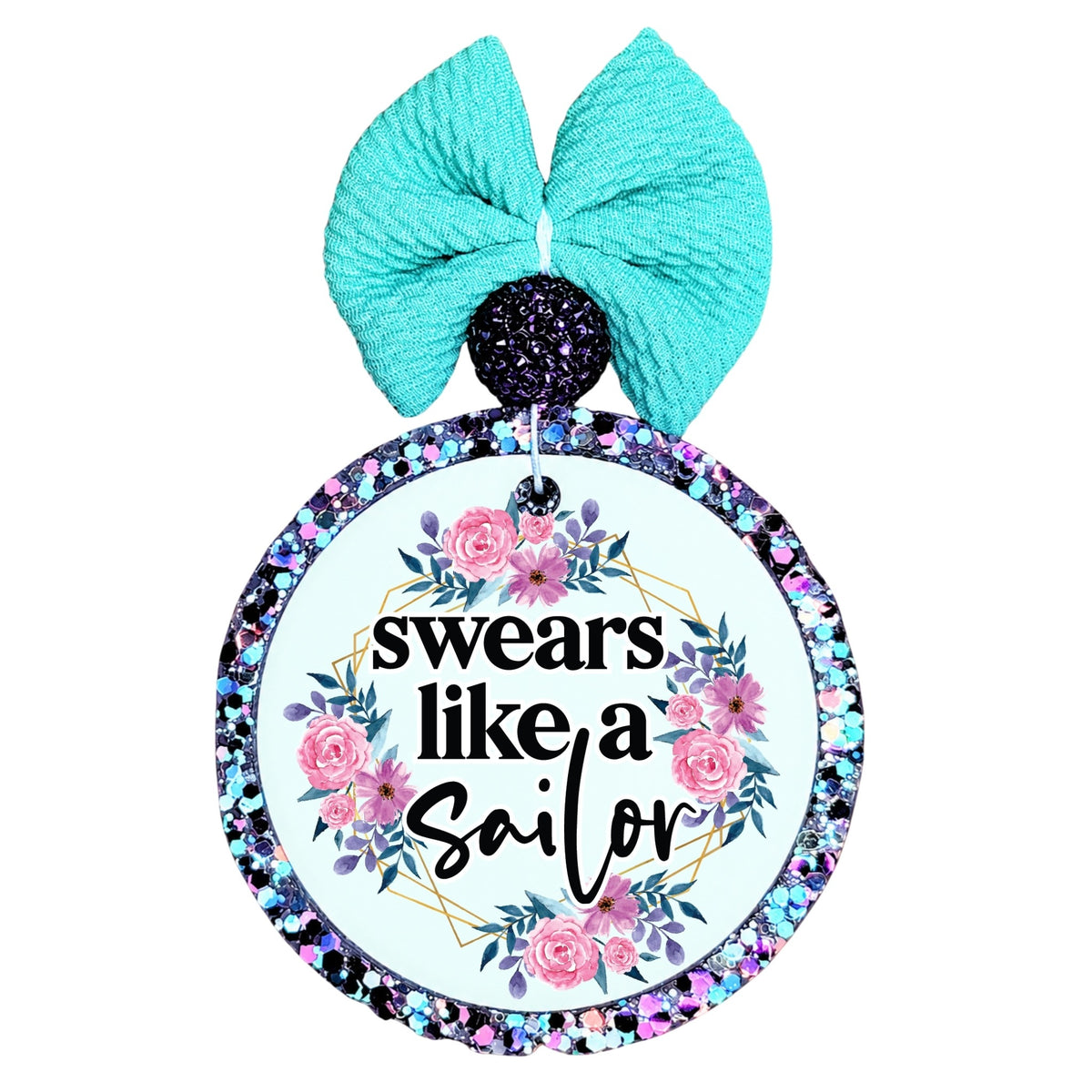 Swears Like a Sailor design with pink and purple watercolor flowers.