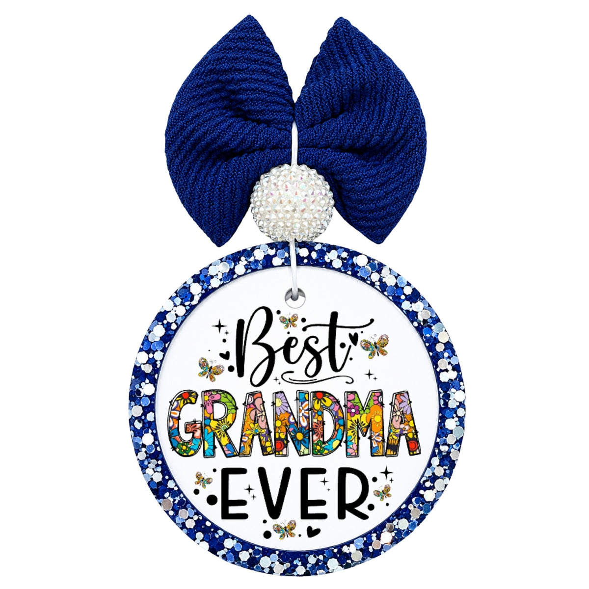Best Grandma Ever colorful floral lettering design.