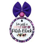 I'm just a little ray of pitch black floral quote design.