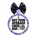 Not Your Average Cheer Mom graphic with megaphone, pom pom and stars