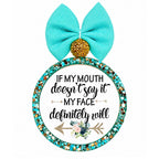If my mouth doesn't say it my face definitely will text with floral arrow accent.