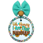 Oh honey I am that MawMaw text with leopard print letters, sunflowers, and butterflies.