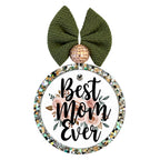 Best Mom Ever text over soft blush floral roses and greenery.