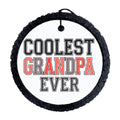 Coolest Grandpa Ever text in bold varsity-style lettering.