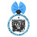 My Heart Belongs to a Corrections Officer text with boots, handcuffs, duty belt, vest, radio, keys, and water bottle.
