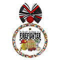 My Heart Belongs to a Firefighter text with helmet, hose, turnout gear, oxygen tank, fire truck, and mug.
