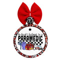 My Heart Belongs to a Paramedic text with shears, gloves, medical bag, stethoscope, and ambulance.
