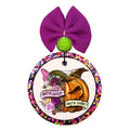 Sorta Sweet Sorta Spooky text with floral jack-o-lantern, flowers, fairy wing, and witch hat.