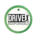 Golf design reading Drive Responsibly with a golfer silhouette.