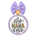 Best Nana Ever lettering filled with colorful floral patterns and butterfly accents.
