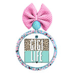 Gigi Life design with leopard print, aqua color block, and a small heart.