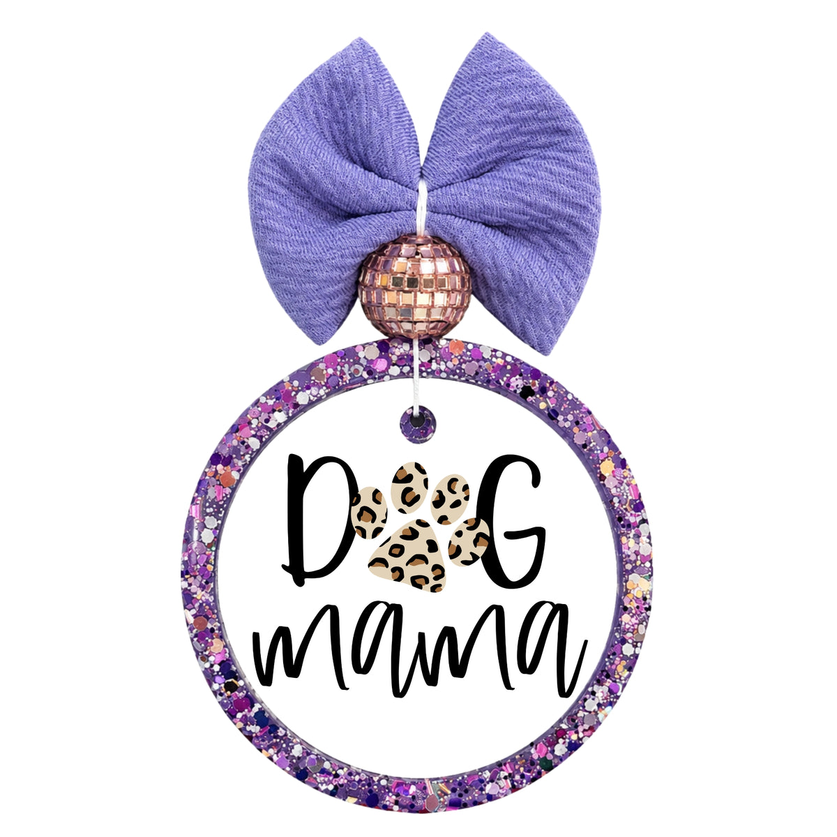 Leopard-print paw design with the words Dog Mama.
