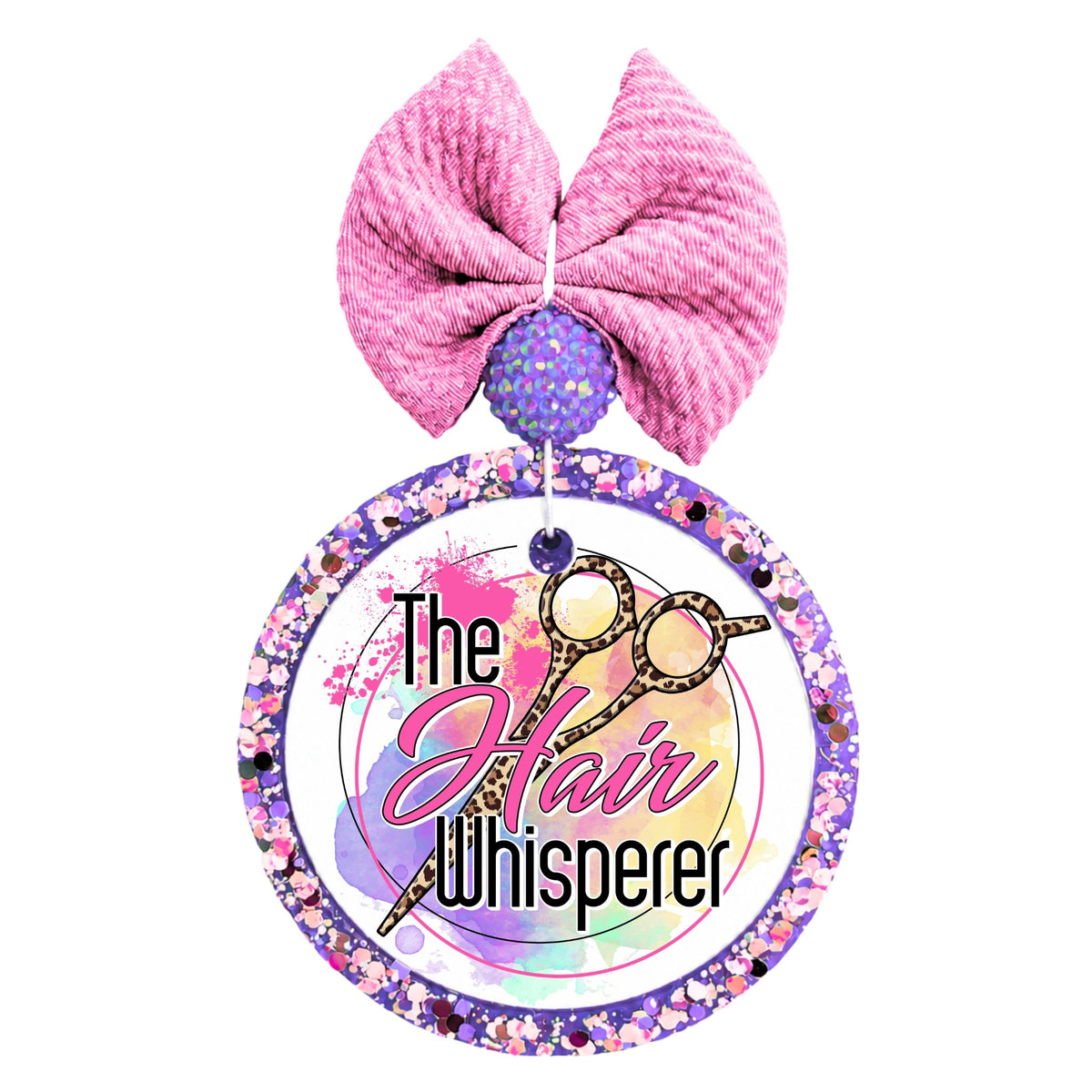 Hair stylist design with scissors and the words The Hair Whisperer.
