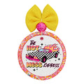 Retro car design with the words The Hot Mess Express.