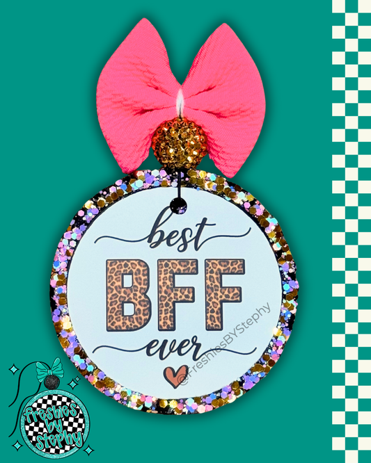 Best BFF Ever Car Freshie - Leopard Print Handmade Air Freshener