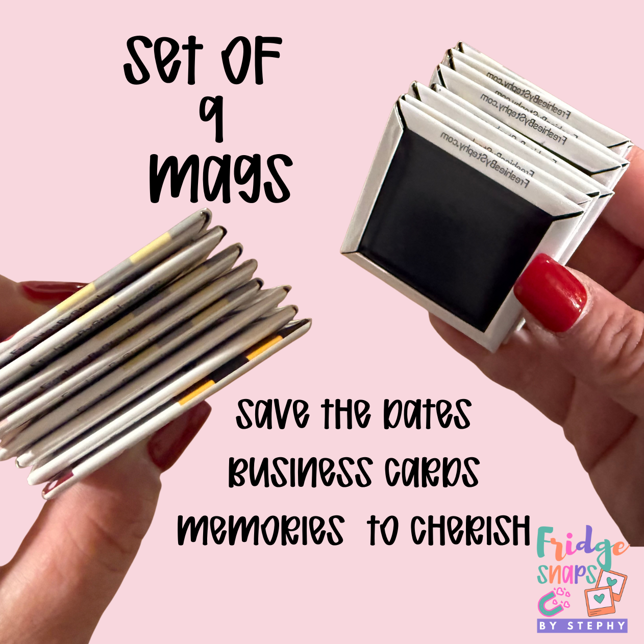 Fridge Snaps - Set of 9 2inch Photo Magnets