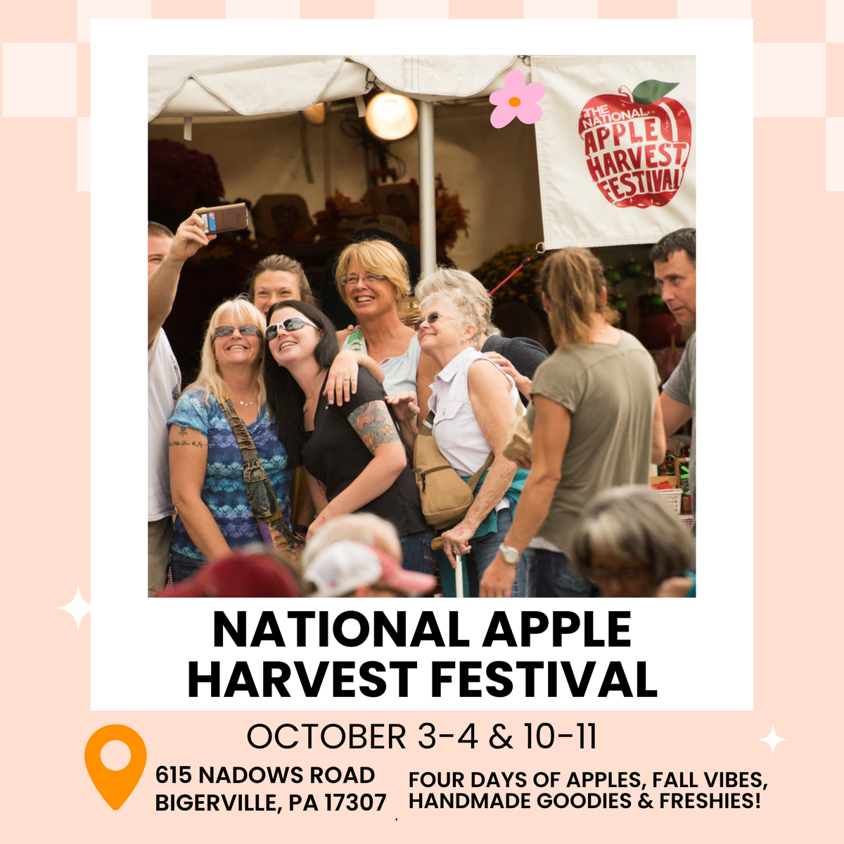Freshies By Stephy upcoming event at the National Apple Harvest Festival, October 3–4 and 10–11, at 615 Nadows Road in Biglerville, Pennsylvania.