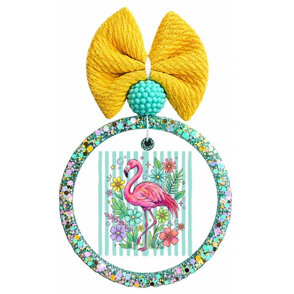 Flamingo floral freshie car freshener