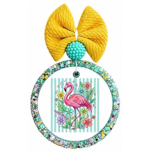 Flamingo floral freshie car freshener