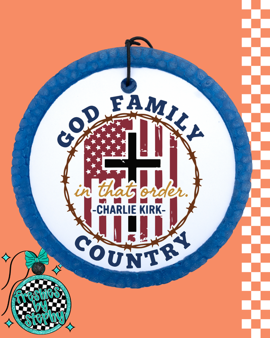 God Family Country Christian Freshie – Faith & Patriotic Car Air Freshener