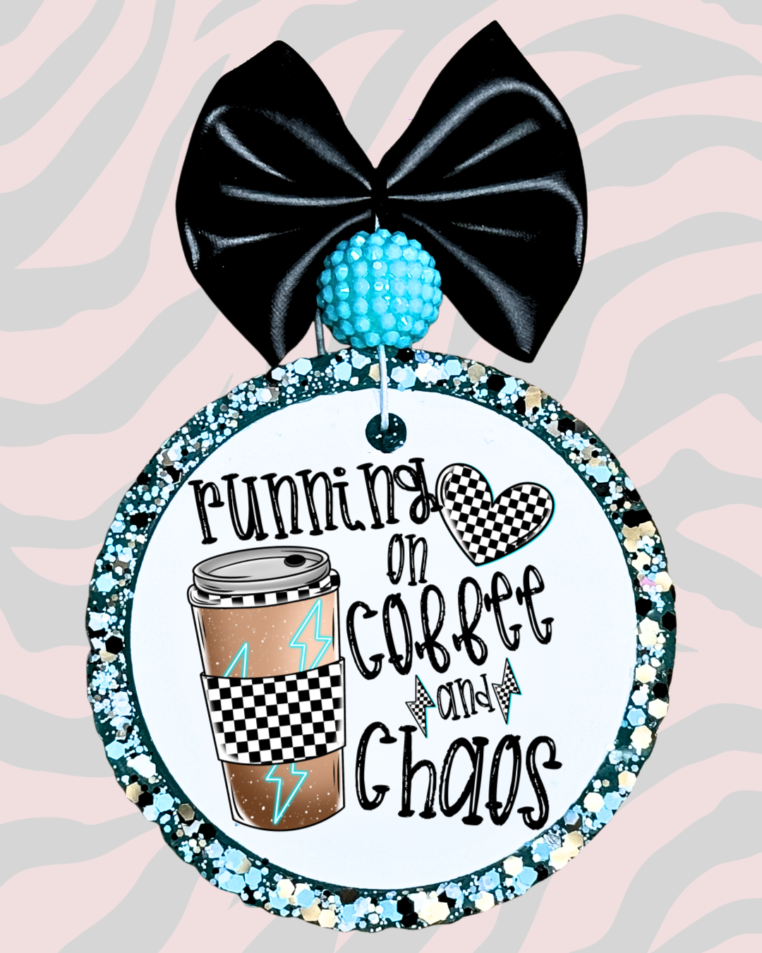 Running on Coffee & Chaos Freshie Bead|Bow (F4F)