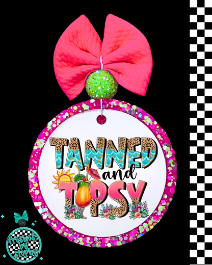 Tanned and Tipsy Car Freshie | Summer Car Air Freshener | Beachy Gift Idea