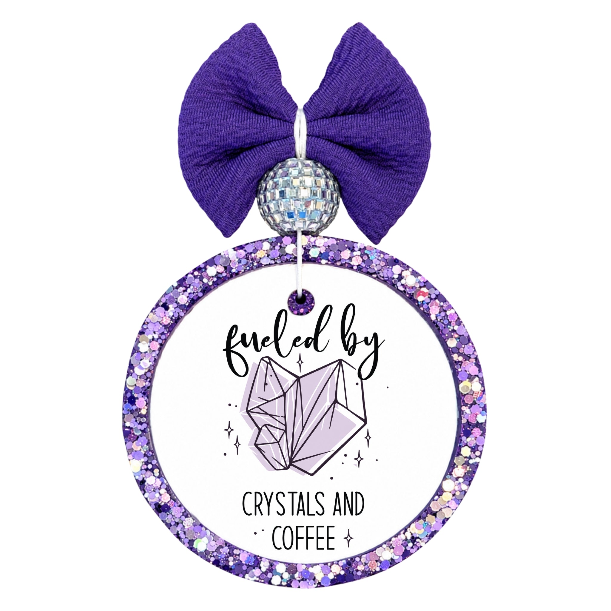 Graphic for "Fueled By Crystals and Coffee".