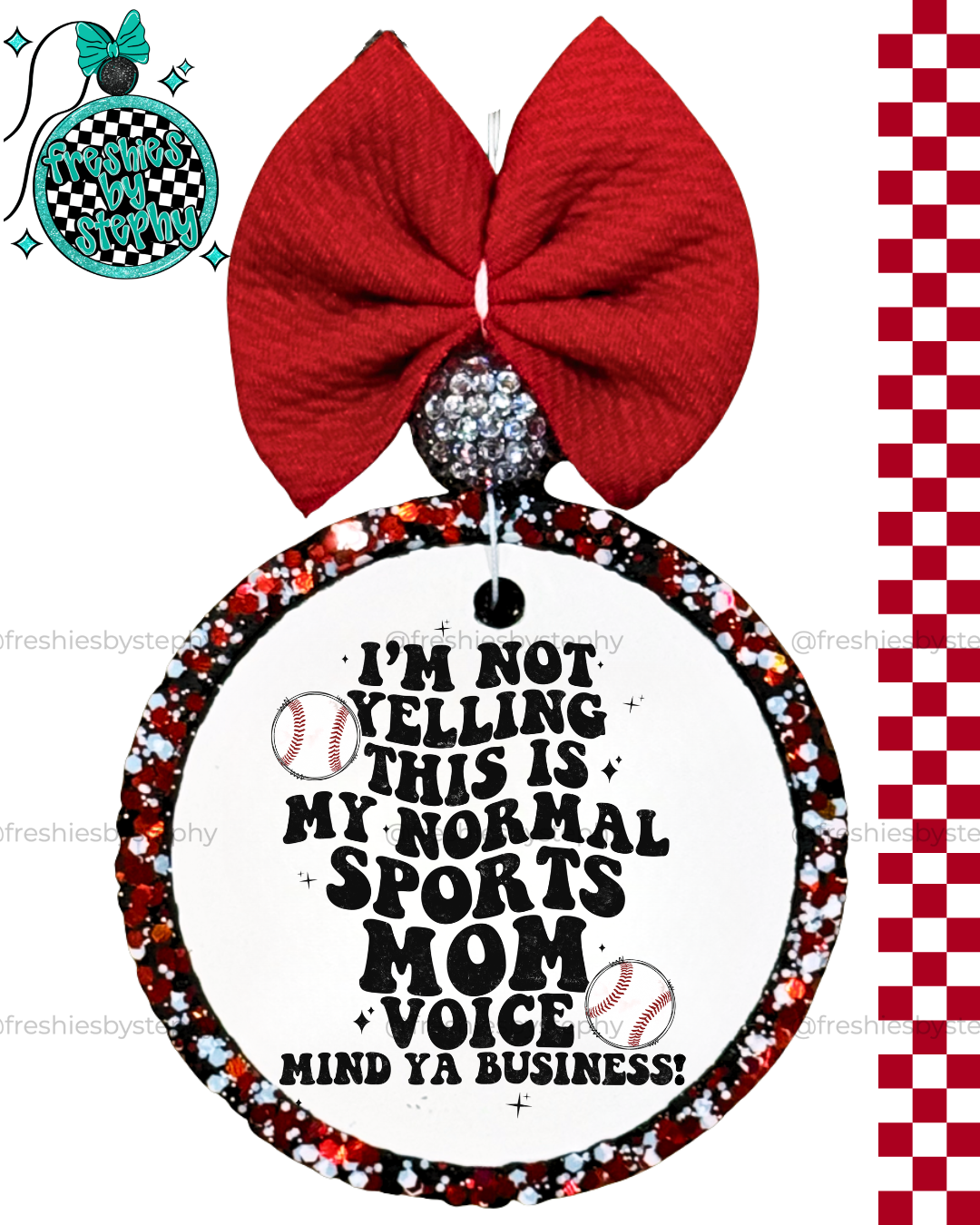 Funny Baseball Mom Car Air Freshener | “I’m Not Yelling” Baseball Mom Gift