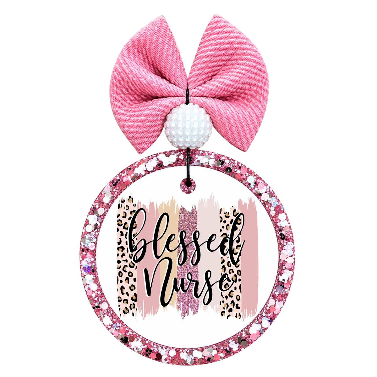 Blessed Nurse graphic with pink nursing-themed artwork.